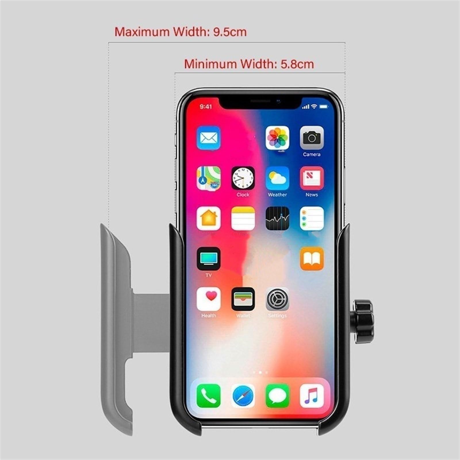 Support De Téléphone Portable pour Rétroviseur De Guidon De Moto pour Piaggio Vespa GTS GTV 50 150 250 300 300ie Accessoires Moto(Black,Mirror Holder)