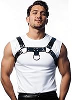 Comdudu Men's Adjustable PU Leather Chest Harness - Stylish Shoulder Belt for Festivals, Cosplay, Stage & Fashion
