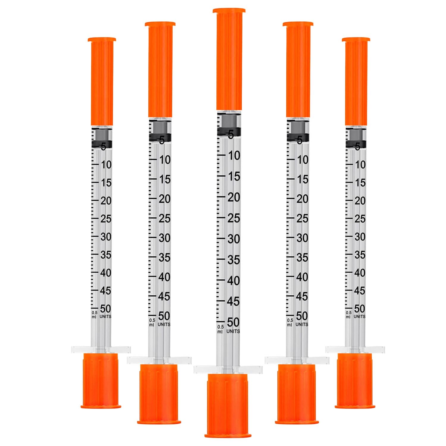 Jeringa de 1/2 ml con aguja, jeringa de 1/2 ml, 31 g, 8 mm, envuelta individualmente, paquete de 10