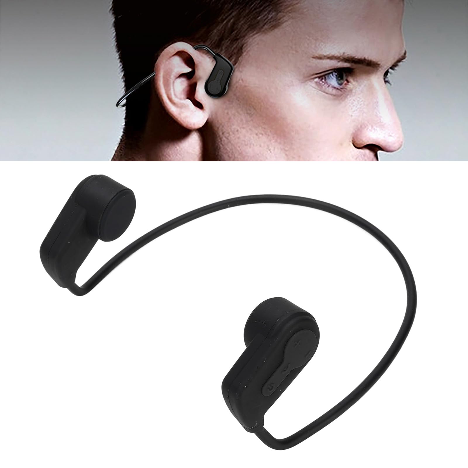 Annadue Cuffie per Nuoto, Cuffie Auricolari Bluetooth 5.0 IPX8 Bluetooth 5.0 con Memoria da 16 G, Comodo Auricolare Sportivo Subacqueo per Allenamento per la Corsa in Palestra (BLACK)