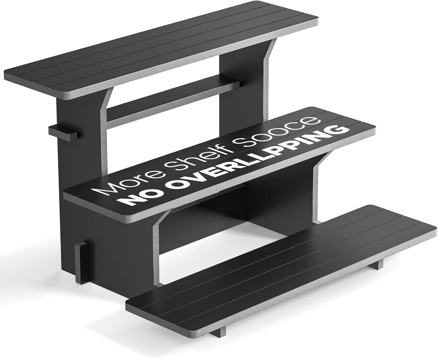 3 Tier Black Display Shelves for Vendors, Cupcake, Soap, Candles, Glasses, Jars, Store Product Retail Display Stands for Vendor Events, Crafts Shows, Jewellery Farmers Market Stand