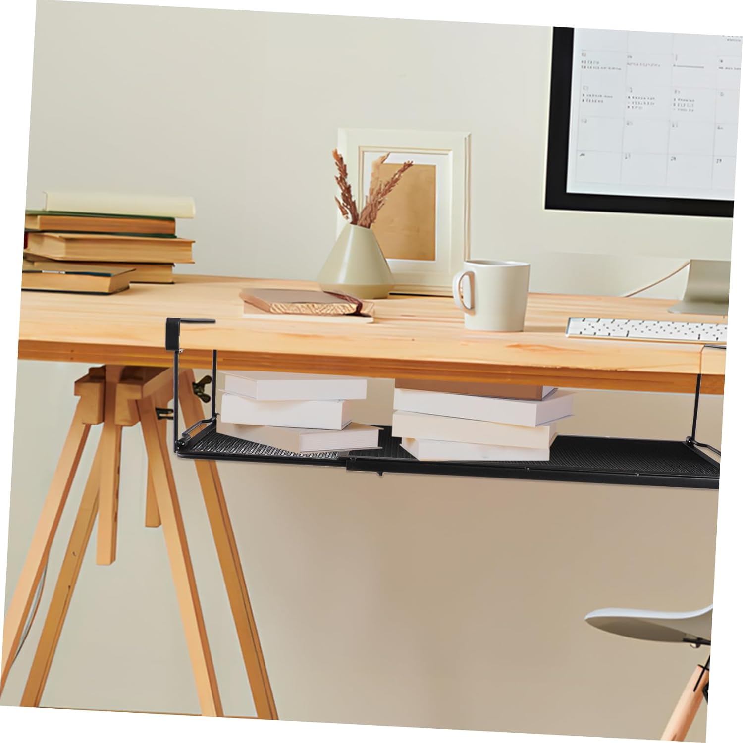 Expandable under Shelf Shoe Rack Cabinet Hanging Shelf Metal Construction Space Versatile Storage