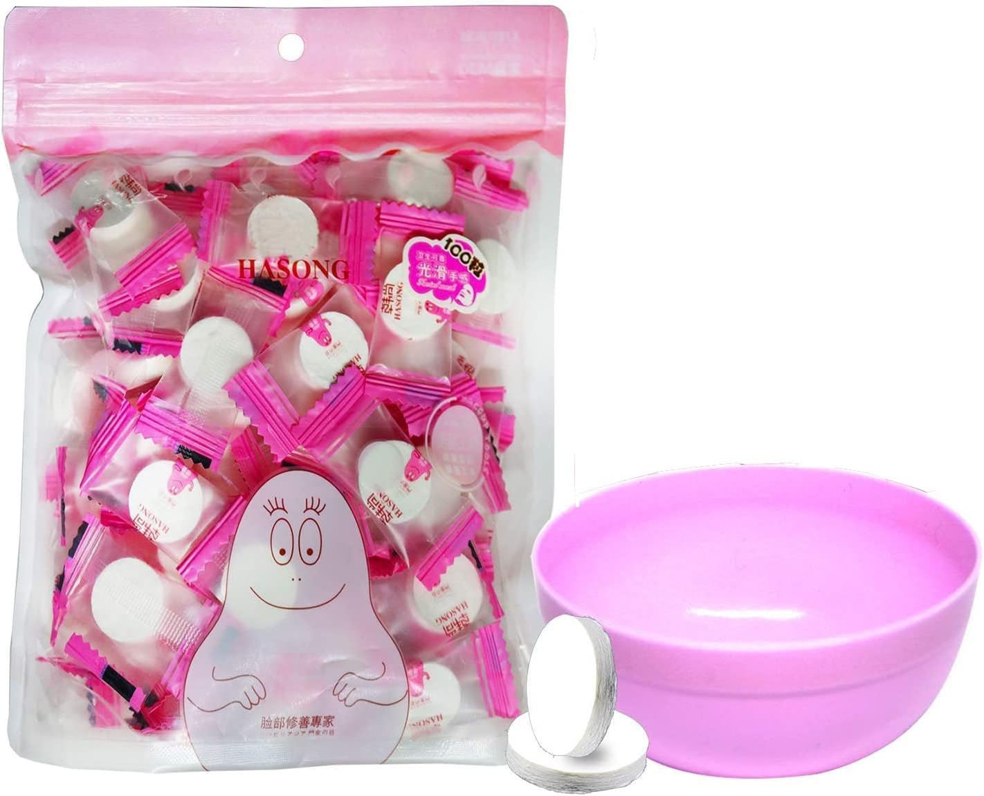 100 Pieces Compressed Disposable Facial Mask Sheet Home DIY Skin Care, Get 1x Mask Bowl For Free