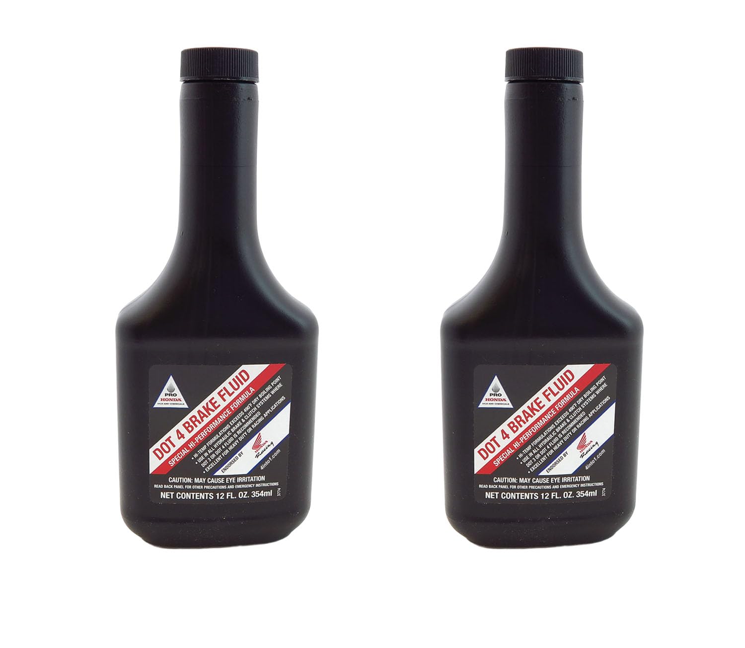 2 Pack Genuine Honda Pro DOT 4 Motorcycle Brake Fluid 12 oz. 354ml Bottle 08203-0004