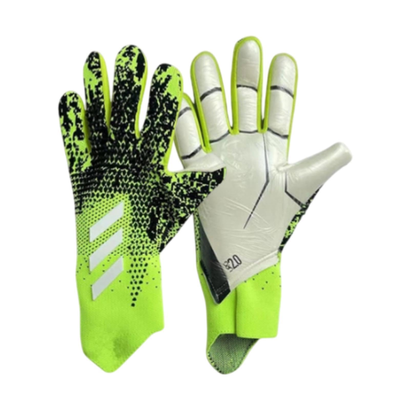 Goalkeeper Gloves for Adults Children Soccer Goalie Gloves for Outdoor Games Size 7 Green and Black