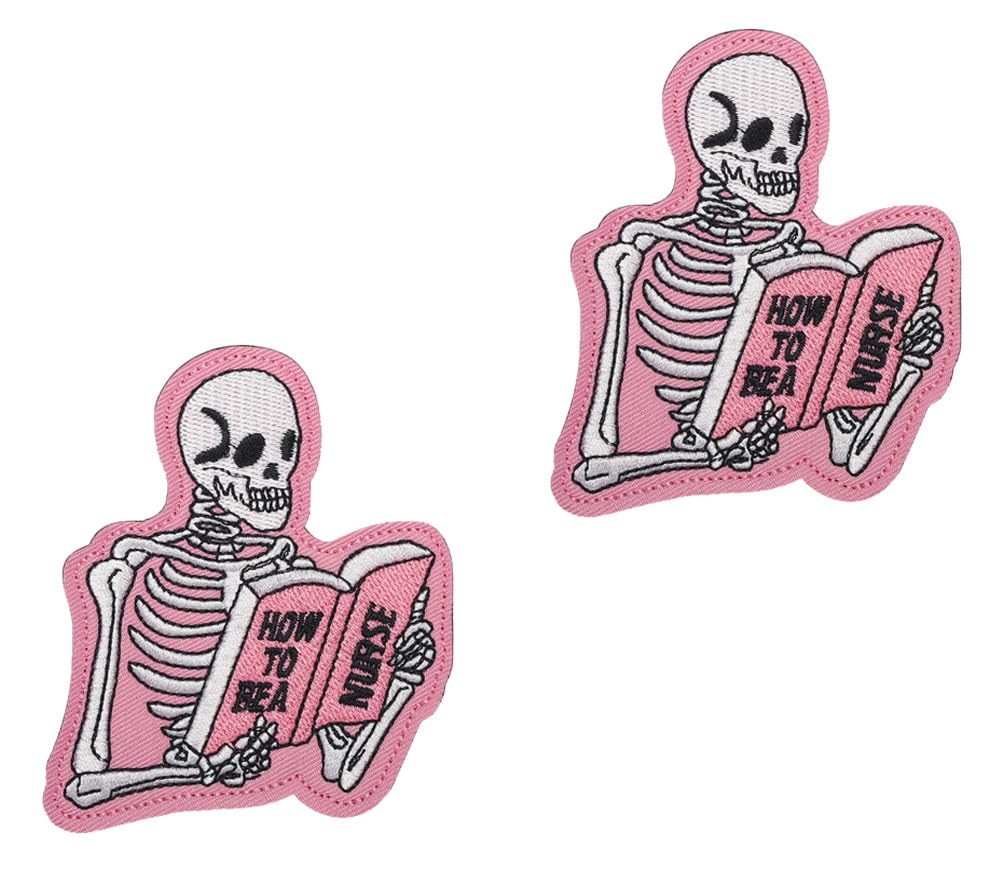 2 Stück How to Be A Nurse Patches Taktische Stickerei Emblem Hook and Loop Bestickt Abzeichen Patches Applikationen Biker Uniformen Hemden Mützen Rucksack Kleidung Jacken Taschen