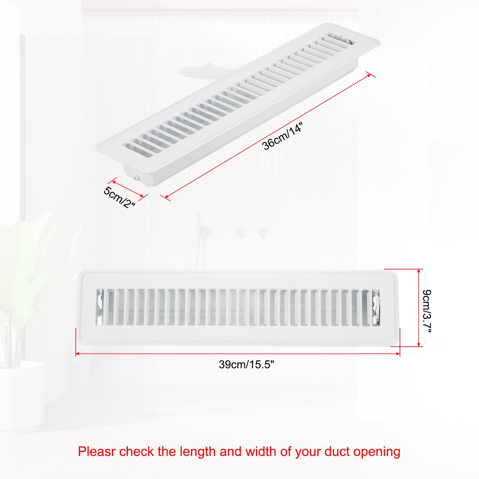 PATIKIL 14 x 2 Inch Floor Register - Image 2