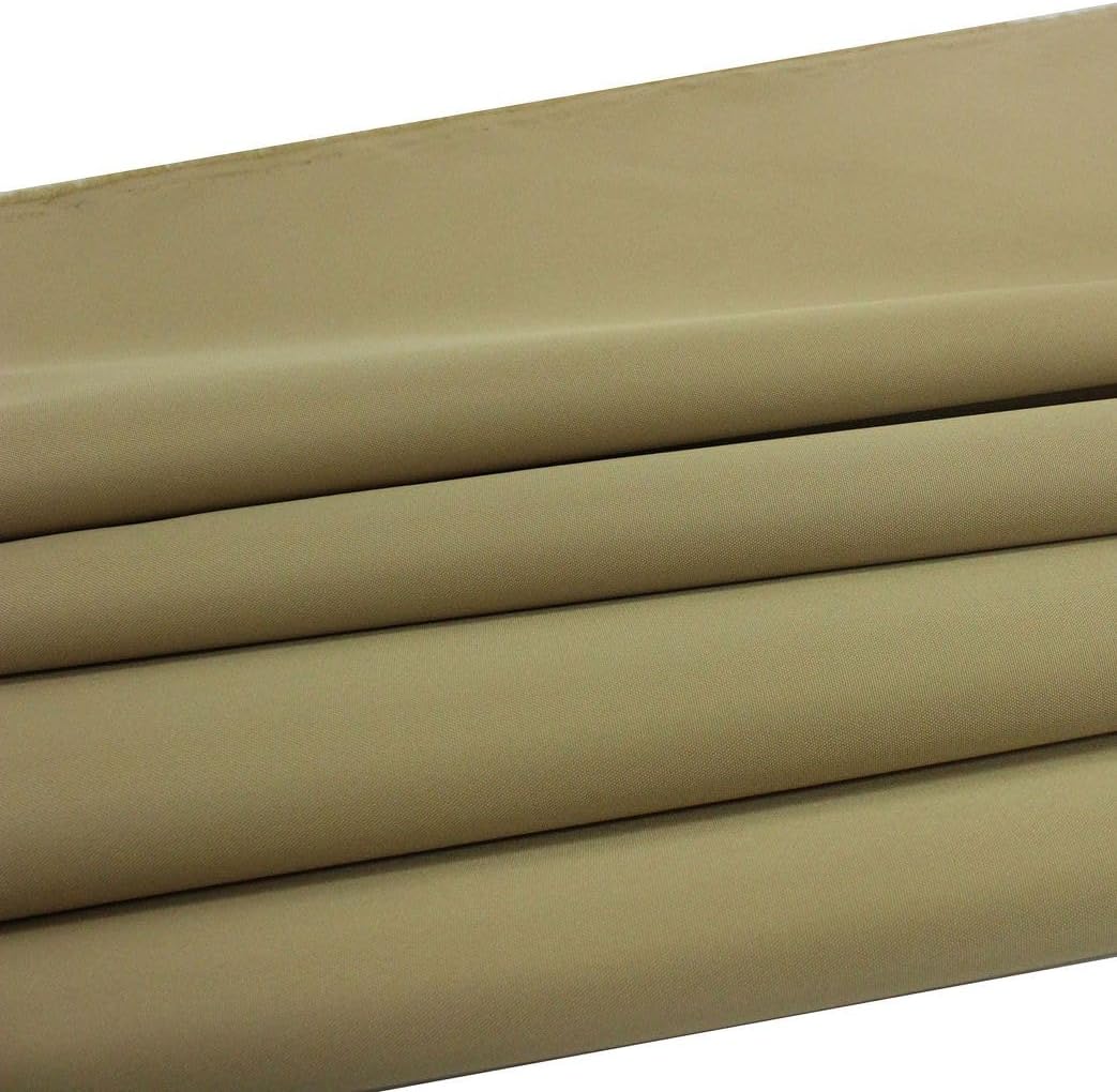Mybecca Waterproof Canvas Marine Fabric 600 Denier Indoor/Outdoor PU Backing UV Protector Khaki 10 Yards