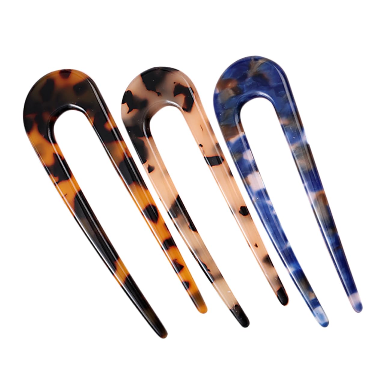 Healeved 5 Sets Haarspange Damen Acetat Blatt Haarstäbchen Set Chignon Pin Für Stilvolle Hochsteckfrisur 3 Stück * 5