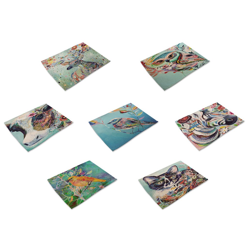 HACASO 7 Pieces Cotton Linen Placemats