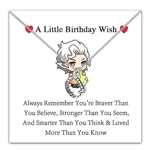 WUSUANED Funny Vampire Cusp Necklace Astarion Lover Gift Game Inspired Jewelry Astarion Game Gift Astarion Birthday Wish Gift - Bg3 Astarion Necklace