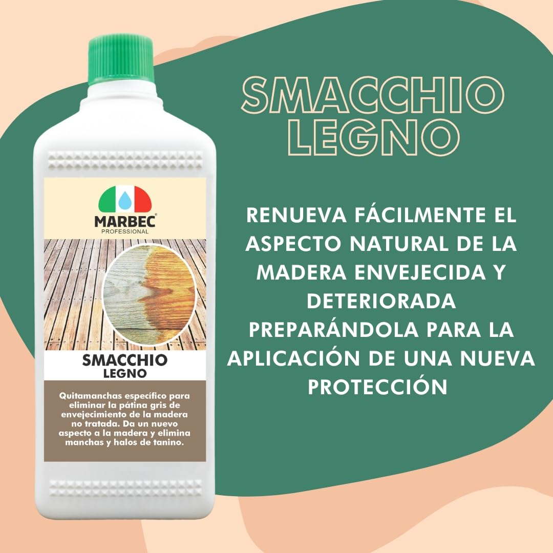 MARBEC SMACCHIO LEGNO 5LT Quitamanchas para madera envejecida y manchada