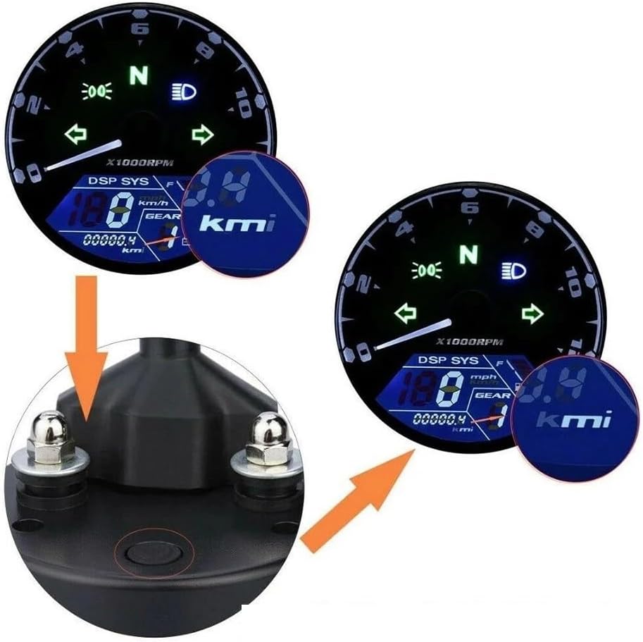 Motorcycle Speedometer Gauge Universal Motorcycle Digital Tachometer 12000PRM Tachometer Odometer Motorcycle Panel Motorcycle Accessories Tachometer