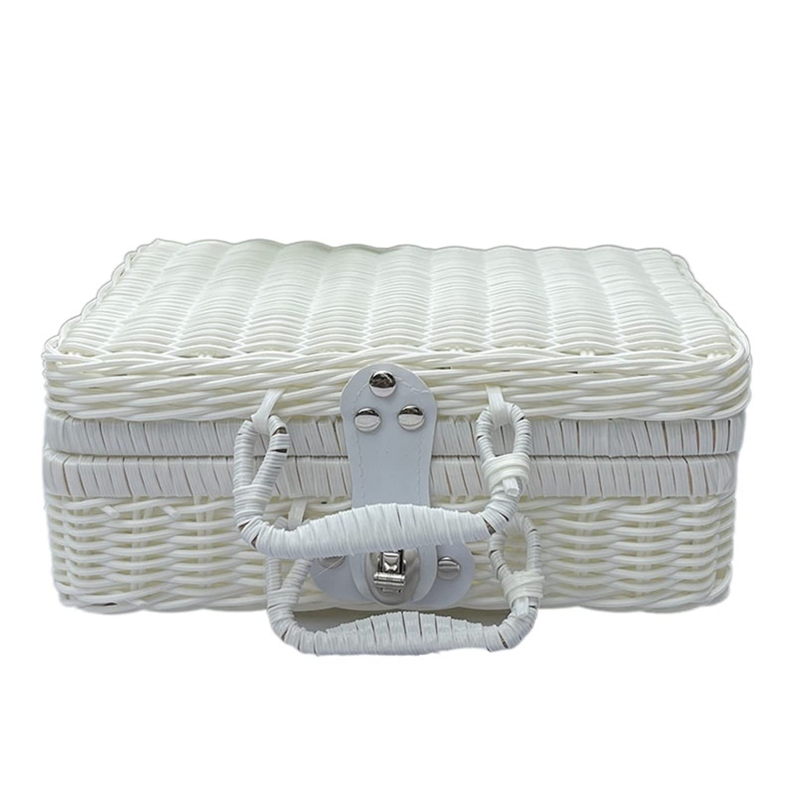 Storage Basket,Small Picnic Suitcase Woven Rattan Case Wicker Laundry Baskets Home