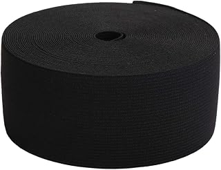 MYUREN 2-1/3 Inch by 10 Yard Black Heavy Stretch High Elasticity Elastic Spool Knit Elastic Bands for Sewing
