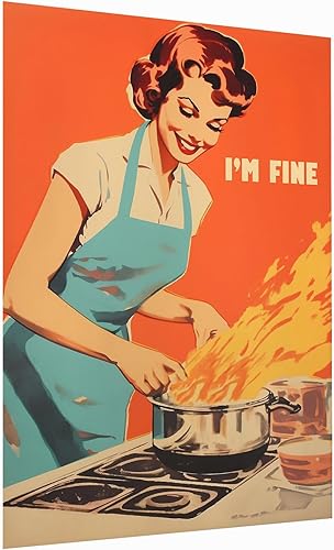 Miniatura 1 de Impresión retro de cocina, divertido póster de los años 50, impresión retro de cocina, arte de pared de cocina feliz ama de casa, decoración retro