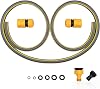 Small Hose Pipe Connection Set for Garden Hose Reel, 12”Hose Pipe with Hose Pipe Connectors and 2 in 1 Tap Connector Connect Tap to Hose Trolley Cart 1.5M