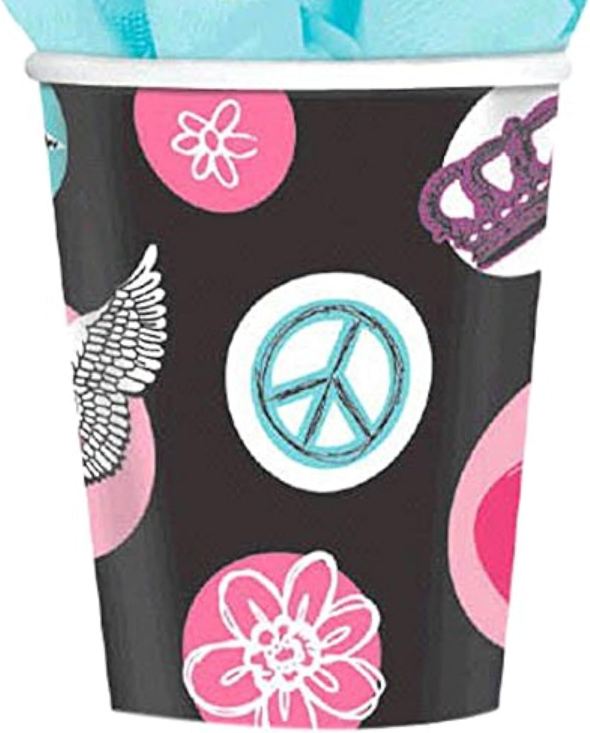 Amazon.com: Amscan Rocker Princess Birthday Party Paper Cups Disposable ...