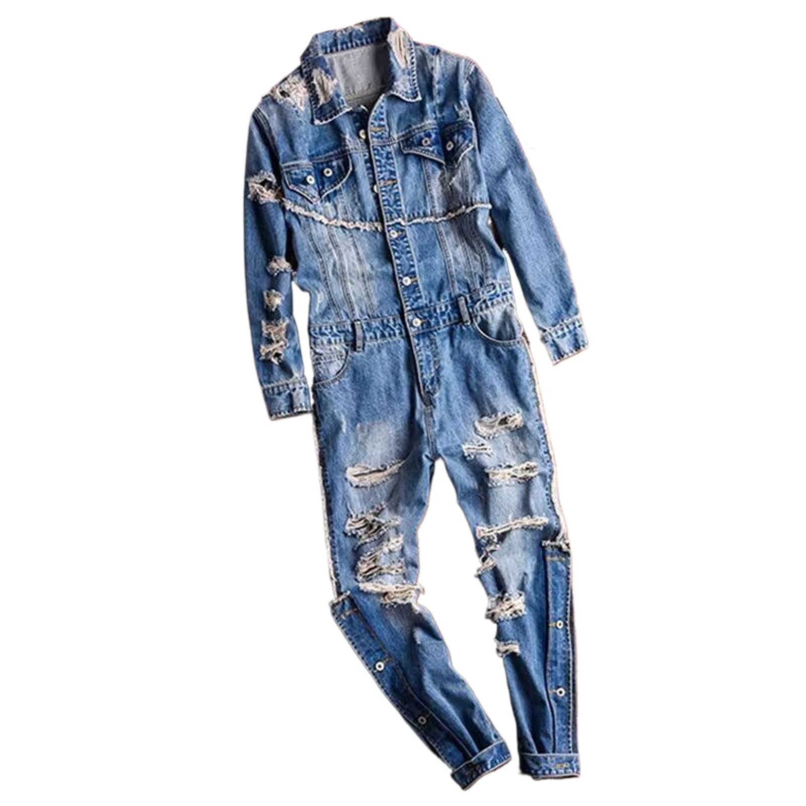 Combinaison en jean pour homme idéale pour créer un style hip hop cargo
