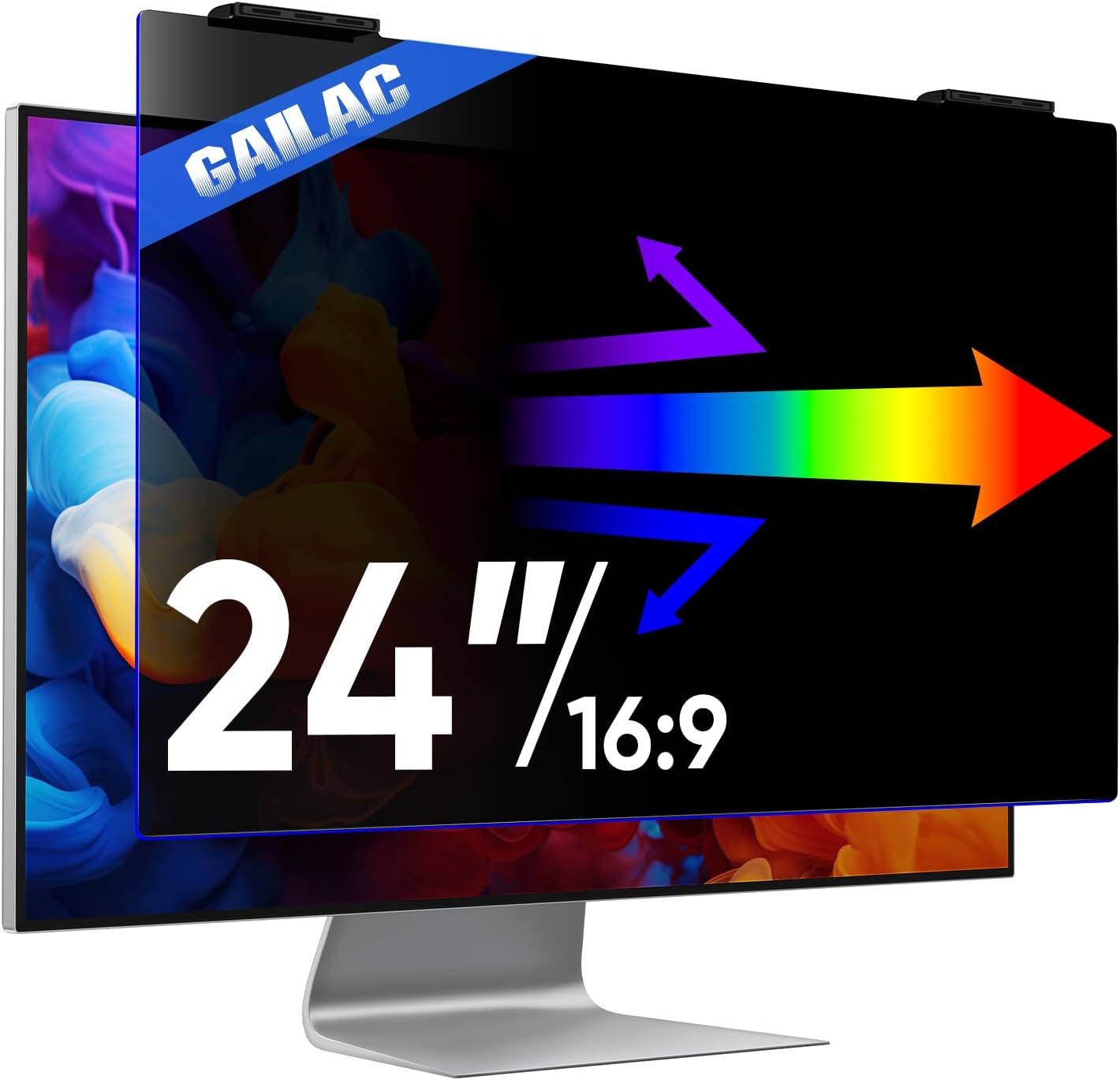 Privacy Screen for Computer Monitor 24 Inch, Anti-Blue Light Screen Protector for Eye Health, Hanging Type, Computer Screen Privacy Shield for Desktop Monitor, Suitable for Office or Home Use