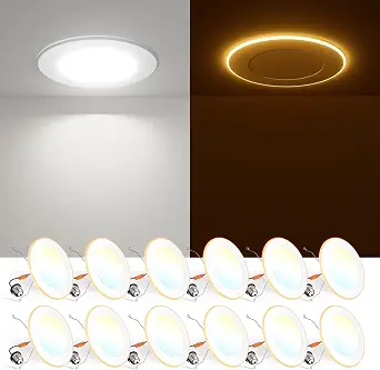 FREELICHT 12 Pack 5/6 Inch 5CCT LED Recessed Lighting with Night Light