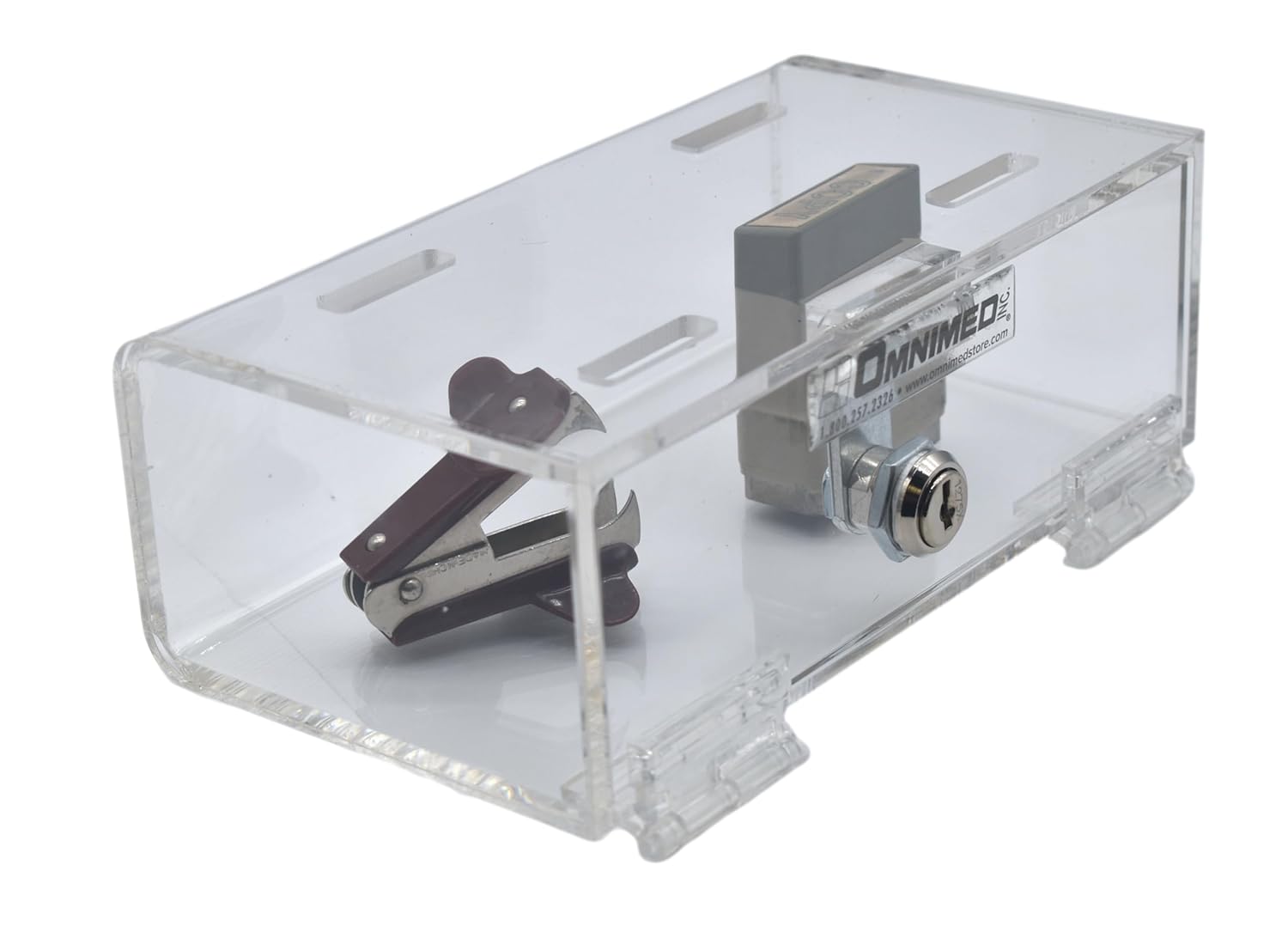 American Made Acrylic Lockable Medicine Box: Refrigerator Lockbox with Key for Safe Medication Storage, 2.75H X 8.25W X 4.5D, Clear