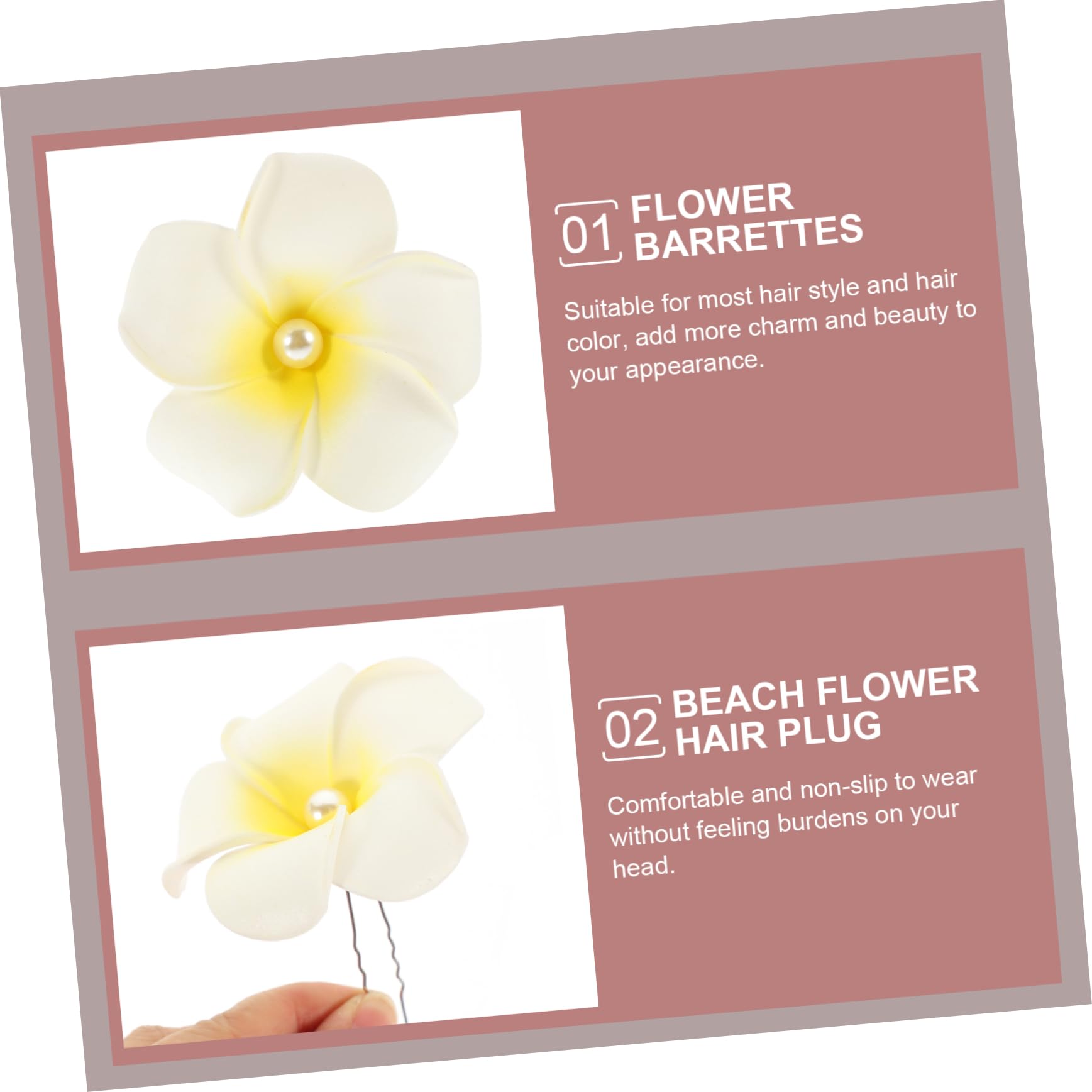 Abaodam 50stücke U-förmiger Haarspangen-haaraccessoire Teiliges Plumeria Blumen-haarpin Für Damen Für Hochzeiten Partys Und Alltag Rutschfest Und Langlebig