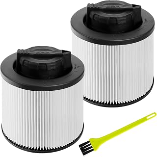 2 Pack DXVC4001 Cartridge Filter Replacement Fit for 4-5 Gallon Wet/Dry Vacuum Cleaners DXV04T, DXV05P, DXV05S, DXV06G, DXV08SA, DXV08S,DXV08SL, Washable and Reusable