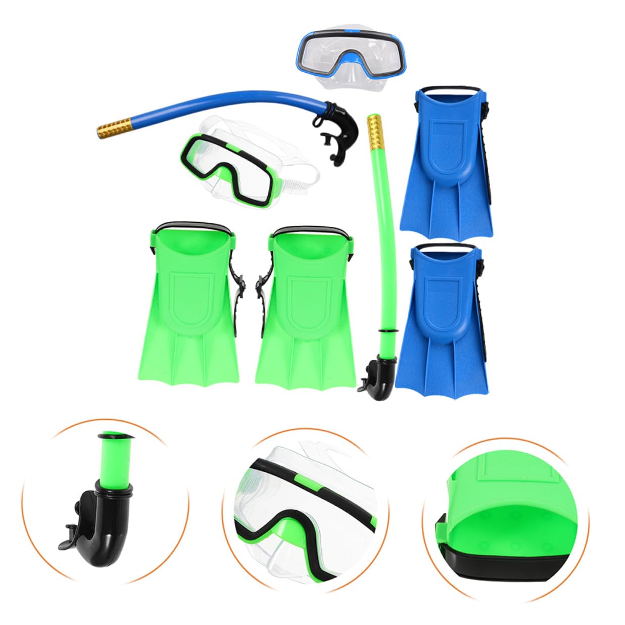 Zerodeko Gafas De Buceo para Snorkel Compacto y Ligero Aletas Cortas para Nadar para Principiantes Incluye Máscara De Snorkel y Equipo De Duradero