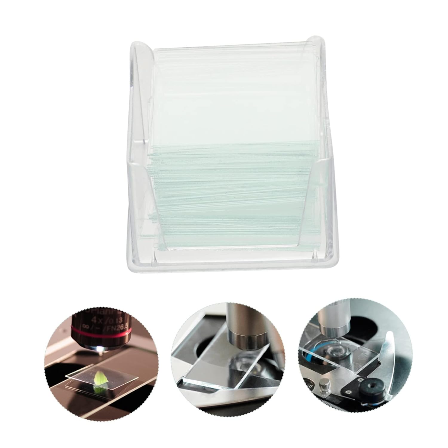 Ciieeo 1000pcs Square Cover Slips Glass Cover Slips for Microscope Non-fogging Lab Use
