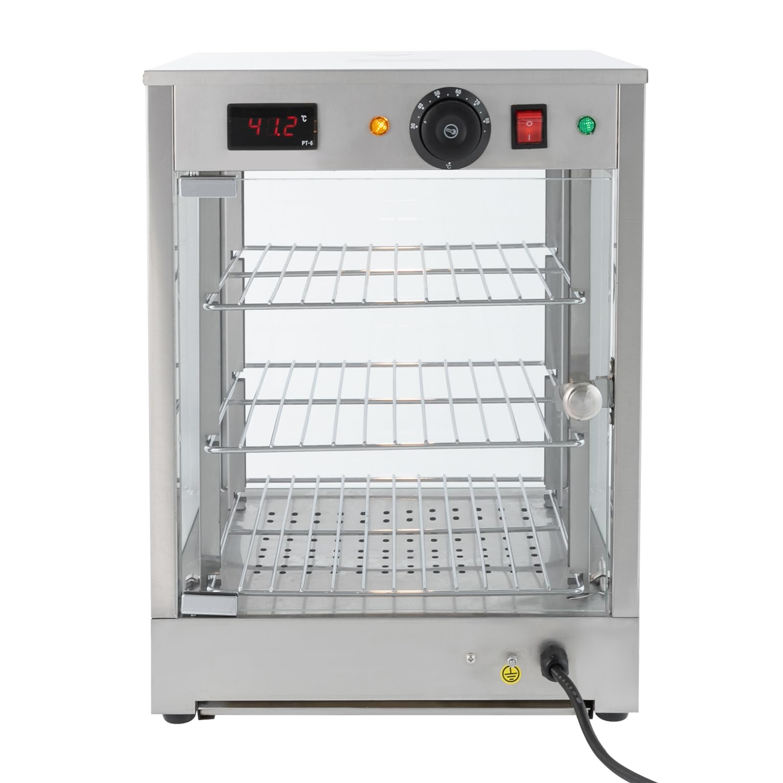 scaldavivande commerciale a 3 piani, 800 W, con luce per valorizzare la presentazione degli alimenti, gamma di regolazione da 30 a 85 °C, bancone di calore per pizza di hamburger