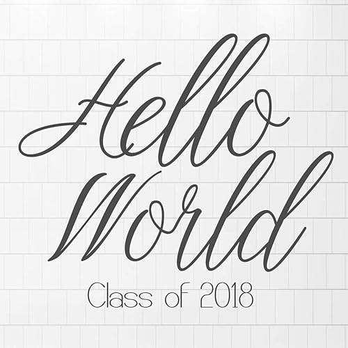 Miniatura 9 de High School or College Graduation Decoration - "Hello World" Lettering with Class Year - Red, Maroon, Gold, Blue, Yellow, Pink, Orange, Other School