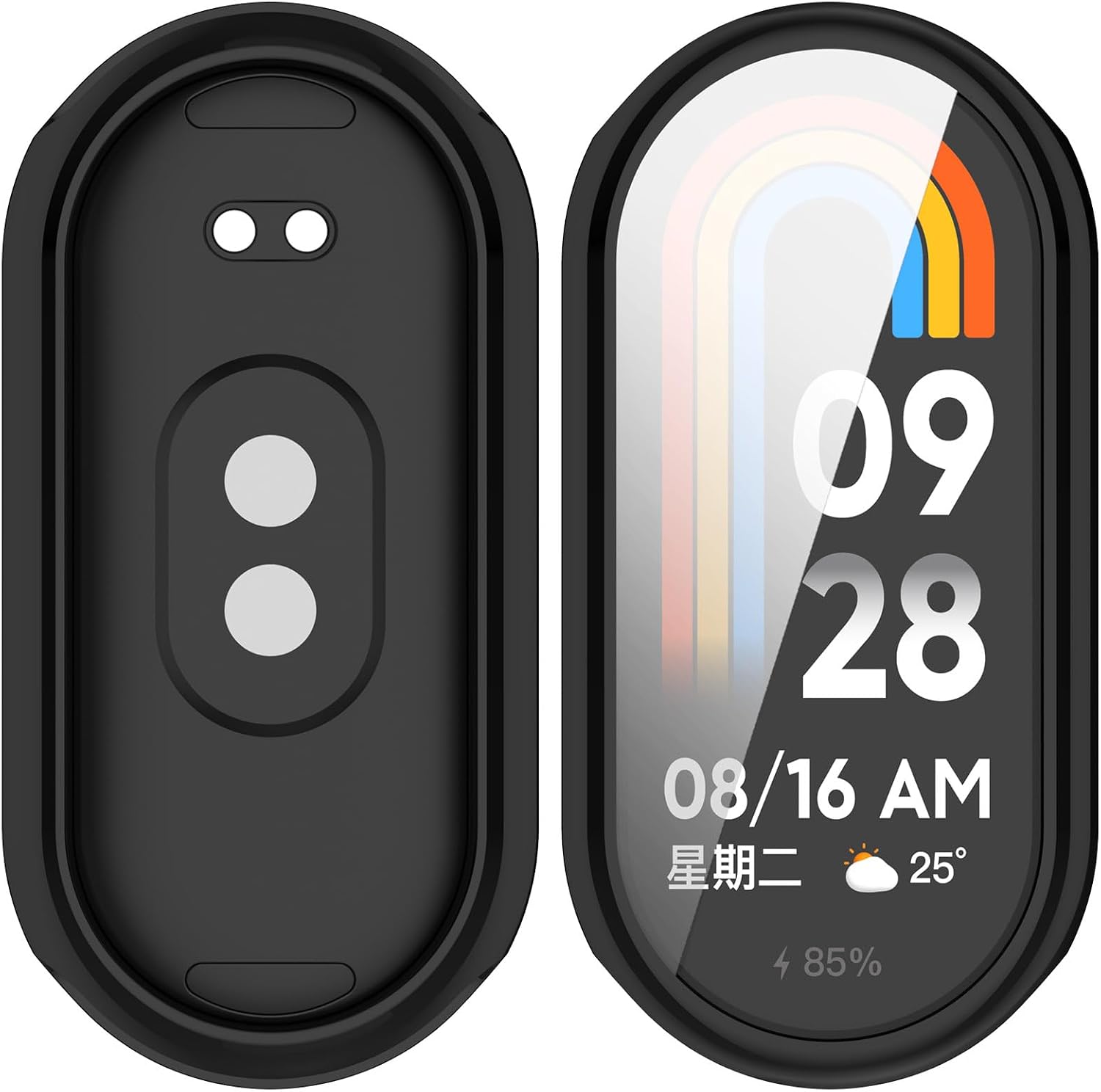 MOTONG Compatible with Xiaomi Band 10 Case Cover - Full Coverage TPU Protective Case Cover Compatible with Xiaomi MI Band 10/9(Black)