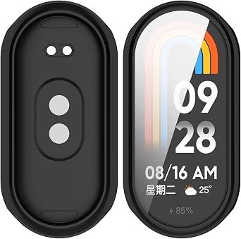 غطاء حماية MOTONG متوافق مع Xiaomi Band 10 - غطاء حماية TPU بتغطية كاملة متوافق مع Xiaomi MI Band 10/9أسود