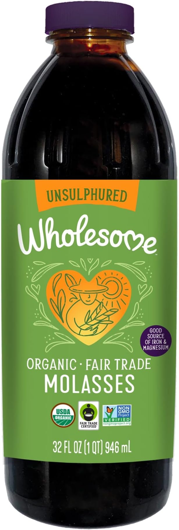 Wholesome FT Organic Molasses 32oz Bottle, 3-Pack