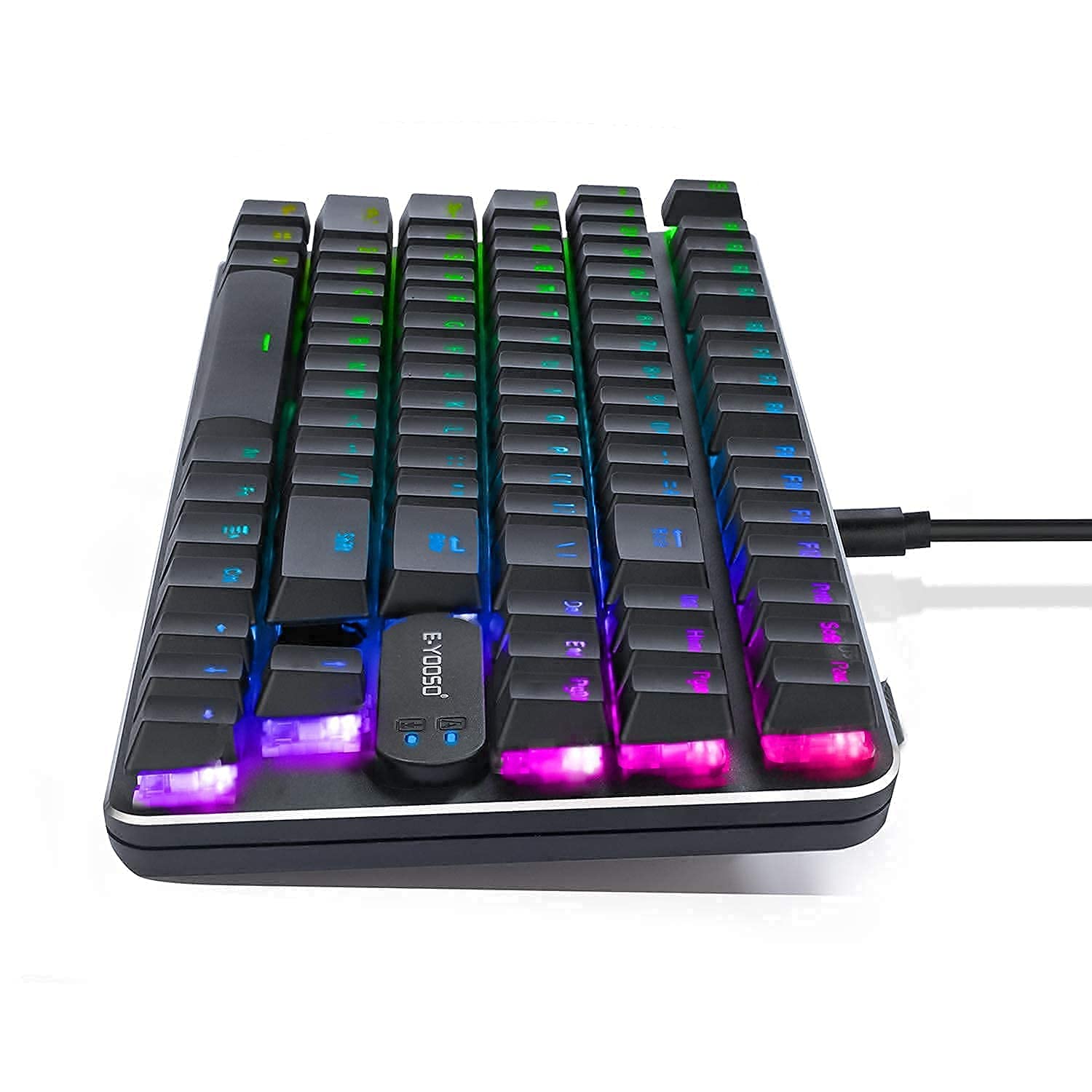 RGBメカニカルキーボード コンパクト Amazon | OKKID E元素ゲーミングキーボード Z66 RGB カラフル