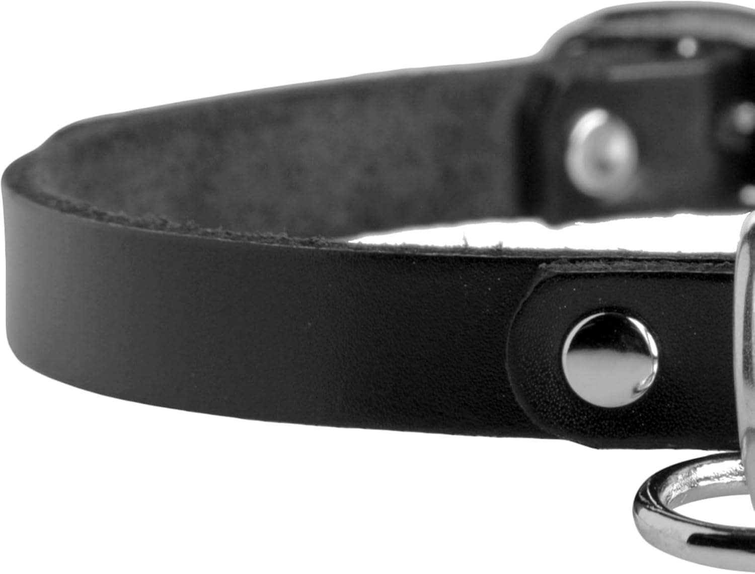 Unisex Leather Choker with O-Ring - ML