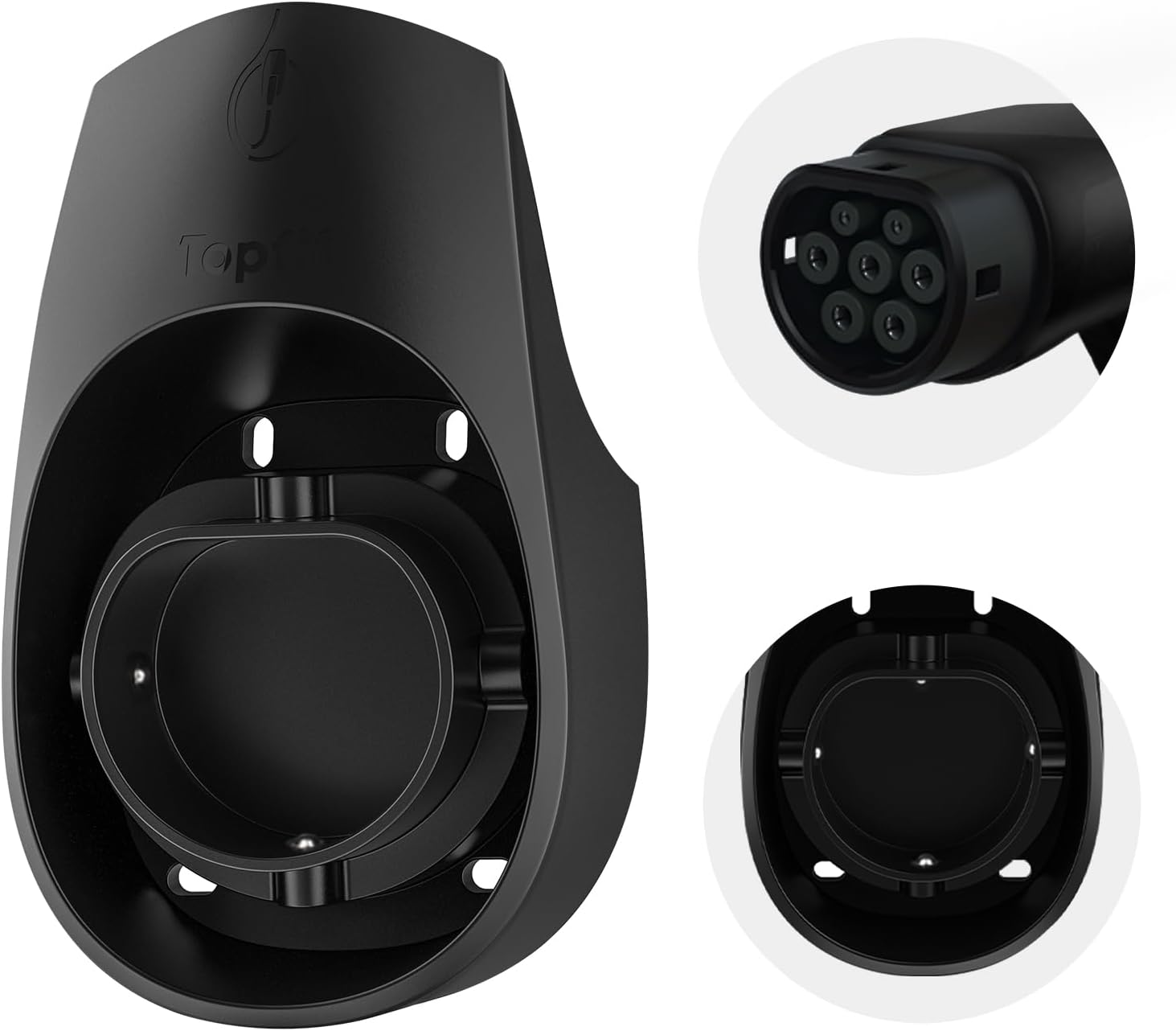 ThinsGoWallbox Charging Cable Organiser Wall Mounted Connection Cable Holder Type 2 Charger Adapter for Electric Car with IEC 62196-2 Plug