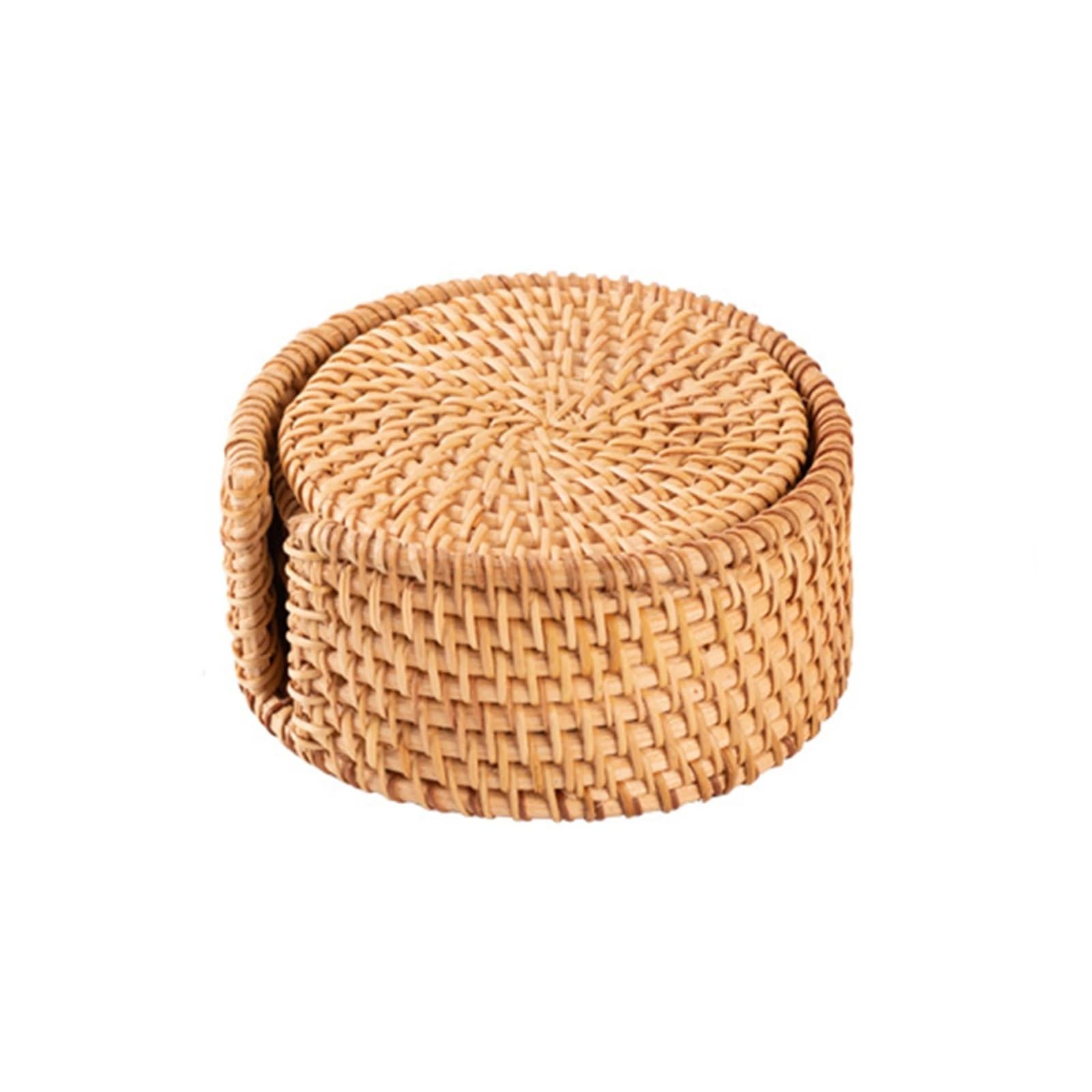 Juego de 6 Posavasos Redondos ratán for decoración del hogar, Bodas, Fiestas cumpleaños, 8-20 cm para Bebidas(16cm)