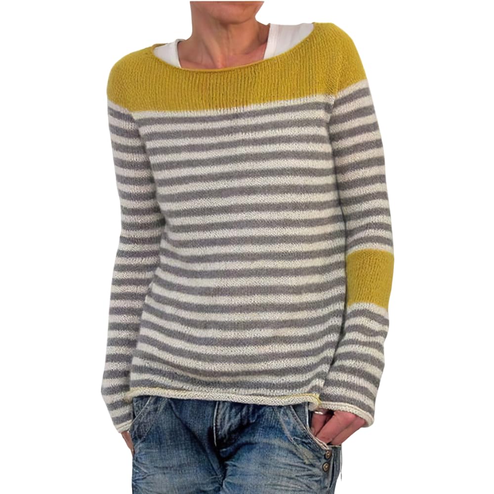 Women's Knitted Fair Isle Print Retro Sweater Casual Loose Crewneck Long Sleeve Lightweight Cropped Pullover Tops 2025