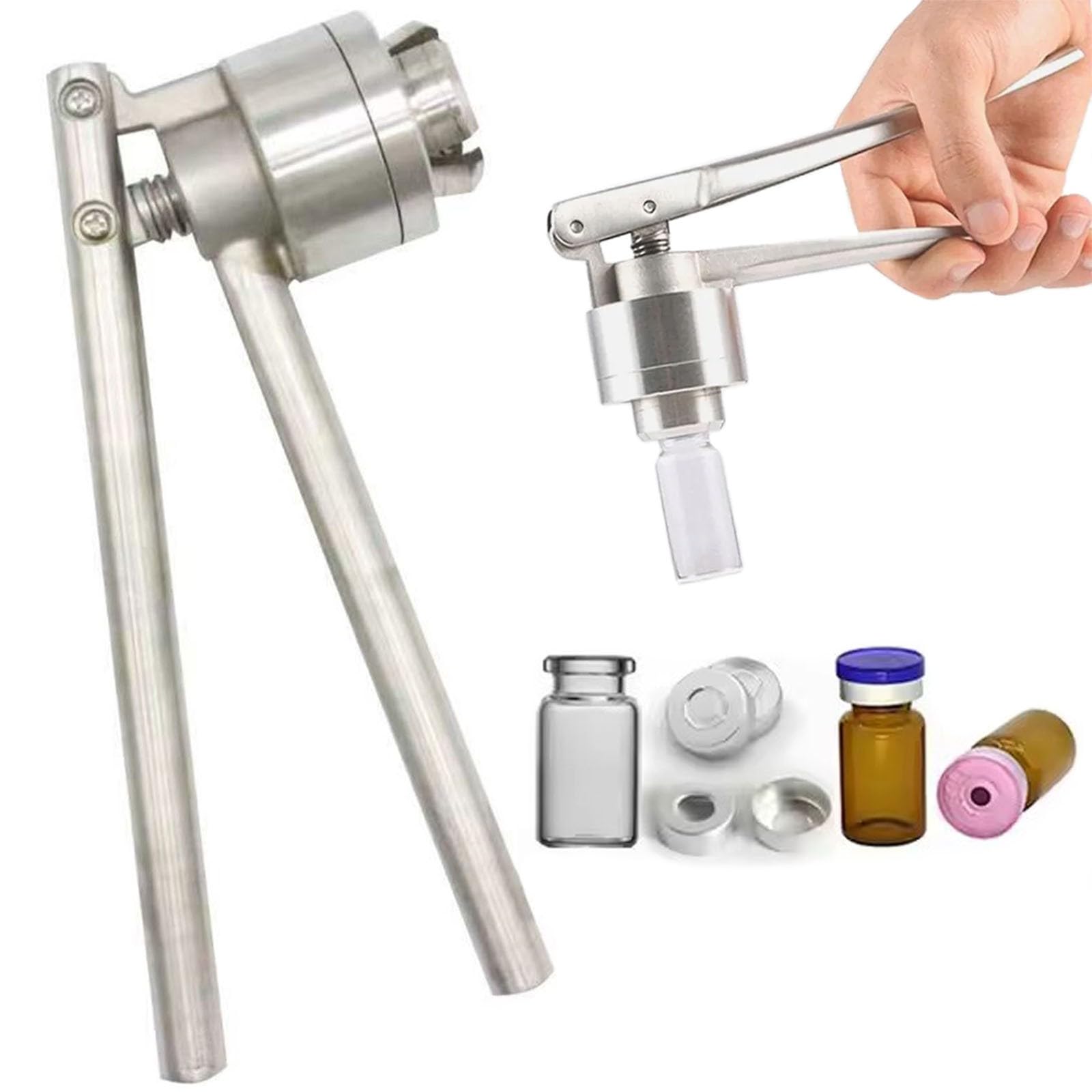 Crimpatrice manuale, macchina di sigillamento manuale per fiale, tappatrice di bottiglie, 13/15/20mm, strumento di sigillamento farmaceutico del laboratorio