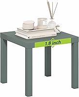 Vista 10 de Furinno Classic Square Parsons Mesa Auxiliar Lateral, Paquete de 1, Blanco