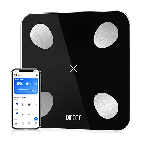 PICOOC Báscula para peso corporal, báscula de baño digital inteligente de alta precisión, báscula de grasa corporal Bluetooth con modo bebé, monitor