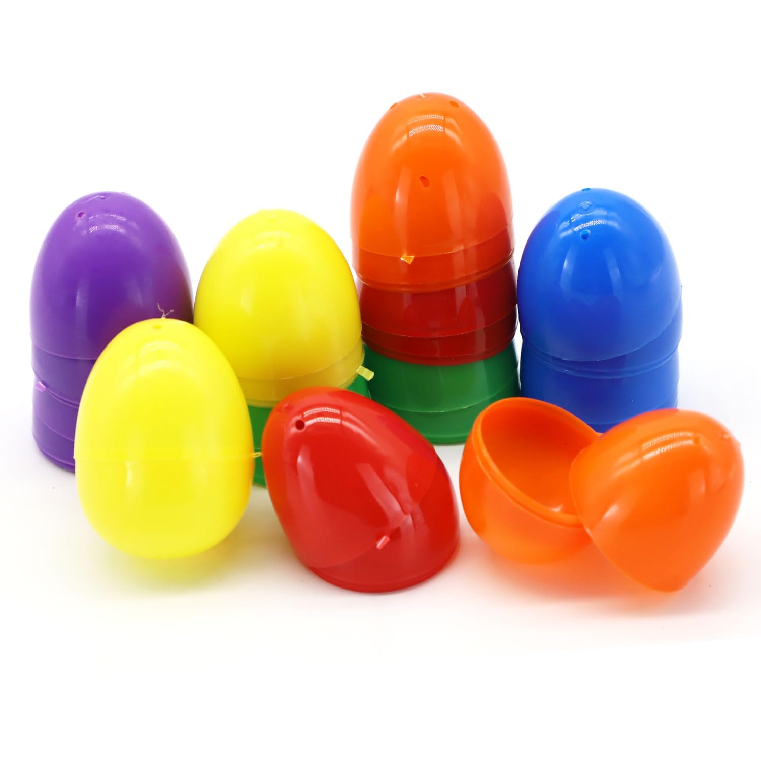 CHEERYMAGICPlastic Easter Eggs, 12 PCS Colorful Fillable Plastic Surprise Easter Eggs for Egg Hunt Easter Basket Stuffers Fill with Chocolate, Sweets, Gifts for Easter Hunt Party Favors A7SLCD