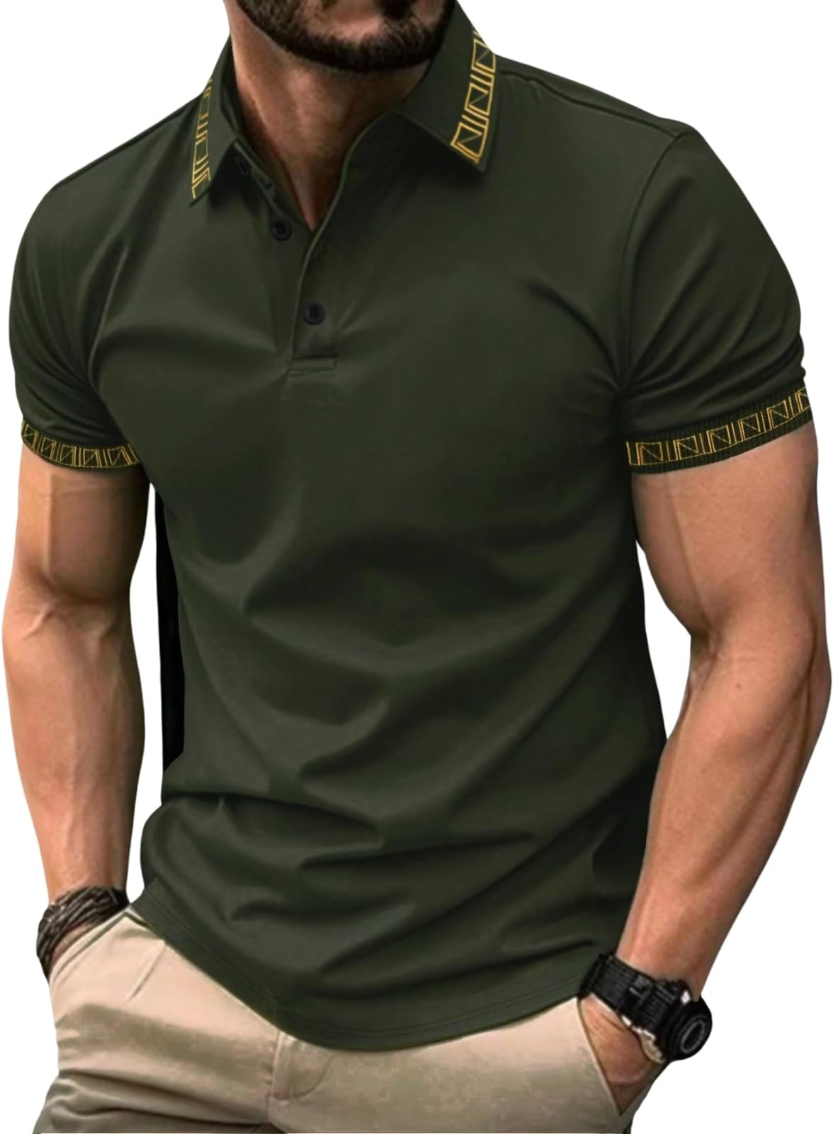 Men's Solid Regular Fit T-Shirt (GL-MT-1129_Green L)
