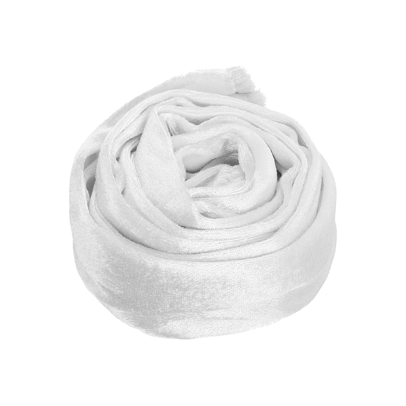 PATIKIL 4.9ft Chandelier Chain Cord Cover, Velvet Cloth Fabric Chain Sleeve Decorative Cord Covers for Chandelier Wires Swing Cable, Hook and Loop Fastener Style, White