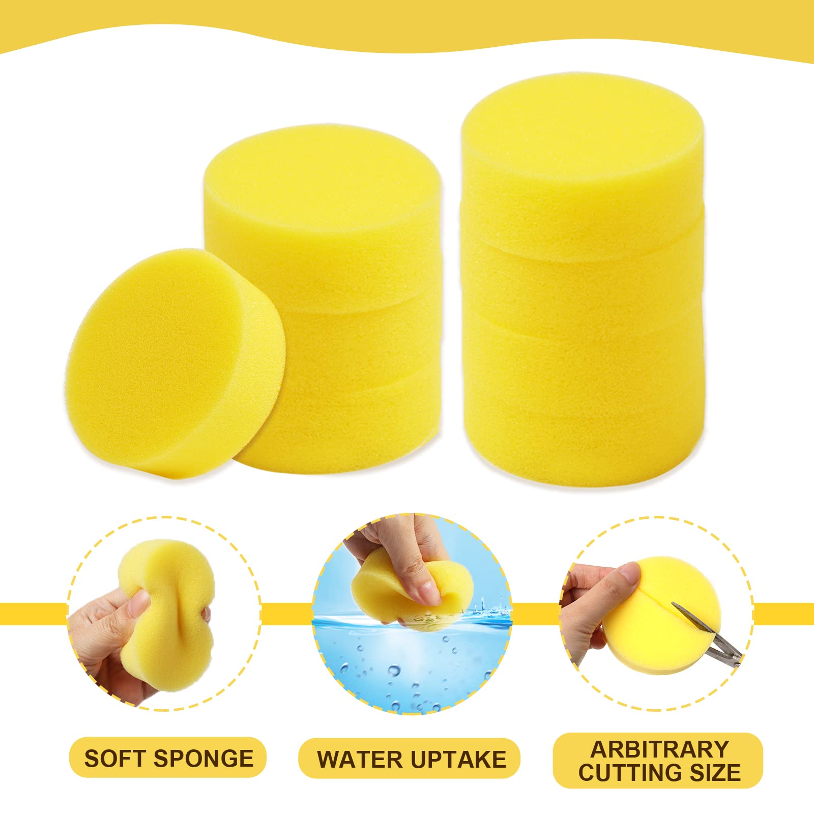 Set 25 Spugnette Da Pittura Rotonde - 7.3cm Per Tempere, Acrilici E Decorazioni - Foto 5