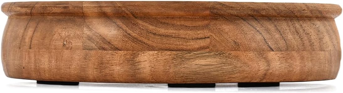 Kimona Salad Bowl Acacia Wood Serving Bowl for Salads, Fruits & Pasta – Natural Rustic Kitchenware for Everyday Use or Entertaining (10" x 10" x 2.5")