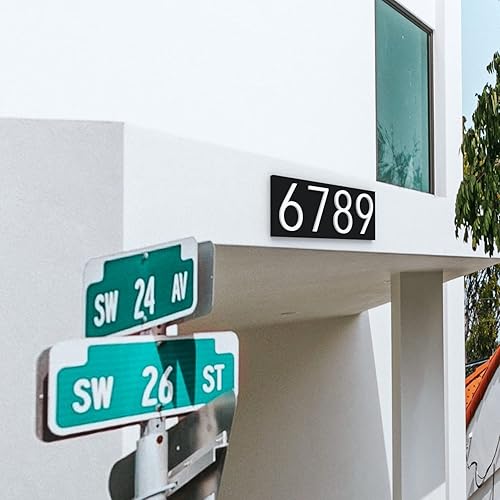 Miniatura 5 de All Metal Modern House Number Plaque for outdoor, Personalized Address Number Plate, Modern Design Home Numbers, 3D Laser Cut Out Number Sign, House