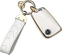 Vista 6 de Llavero con funda para llavero Volkswagen compatible con Volkswagen Atlas 2018-2022, Blanco marfil., 5 Botones